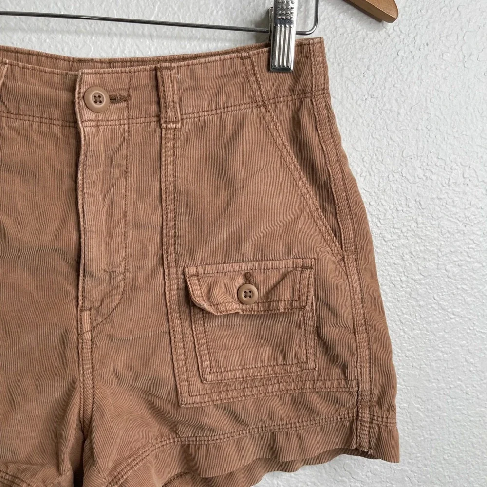 American Eagle Highest Rise 90s Boyfriend Short Corduroy Cargo Tan Brown‎ Size 0